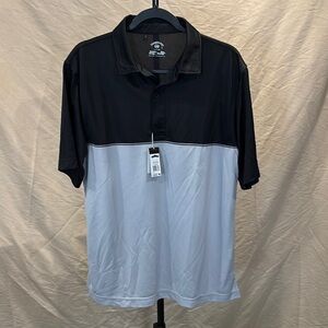 Gray and Black Two-Tone Polo Shirt
